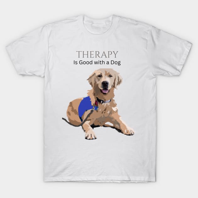 Therapy Dog Blue T-Shirt by B C Designs